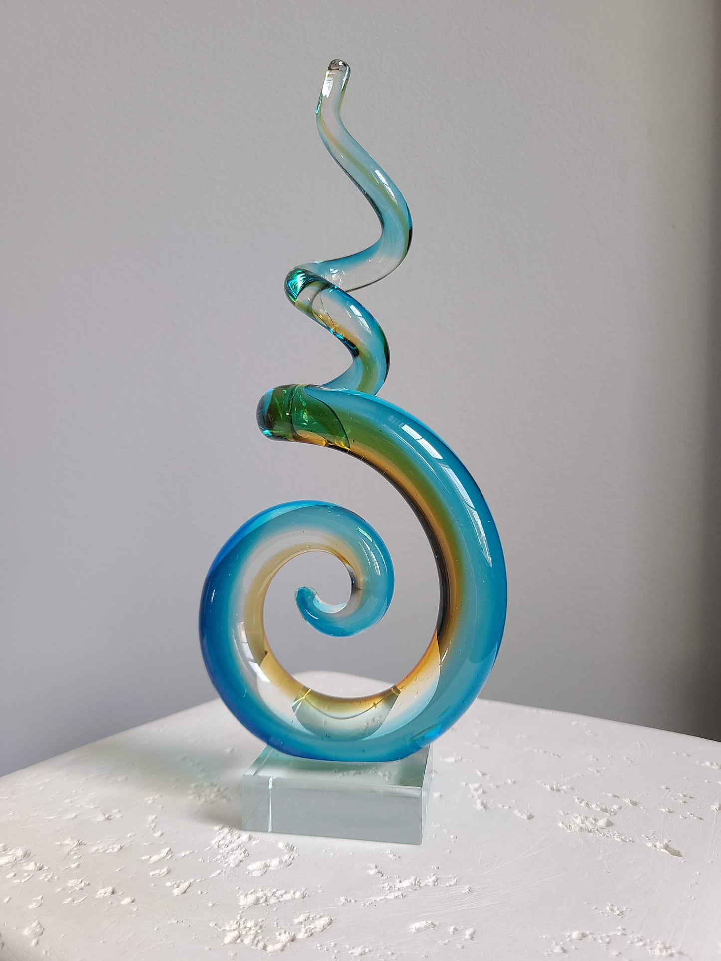 Murano Spiral Glass Sculpture Paperweight