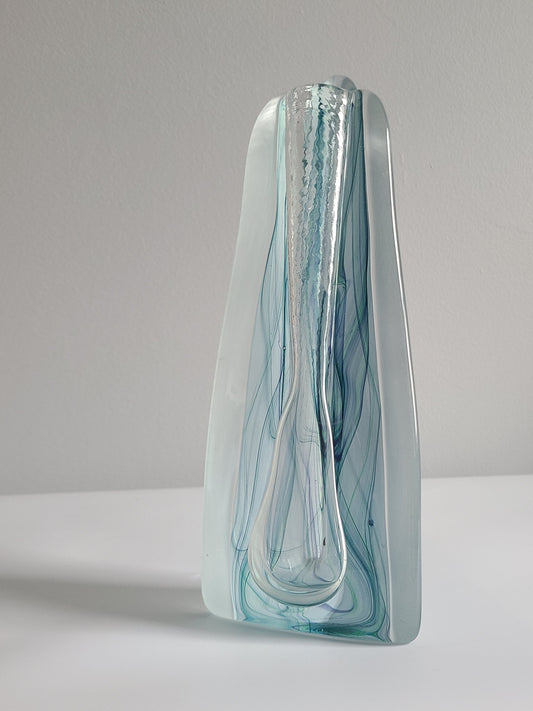 Czech Jizerske Sklo Union Frosty Art Glass Vase