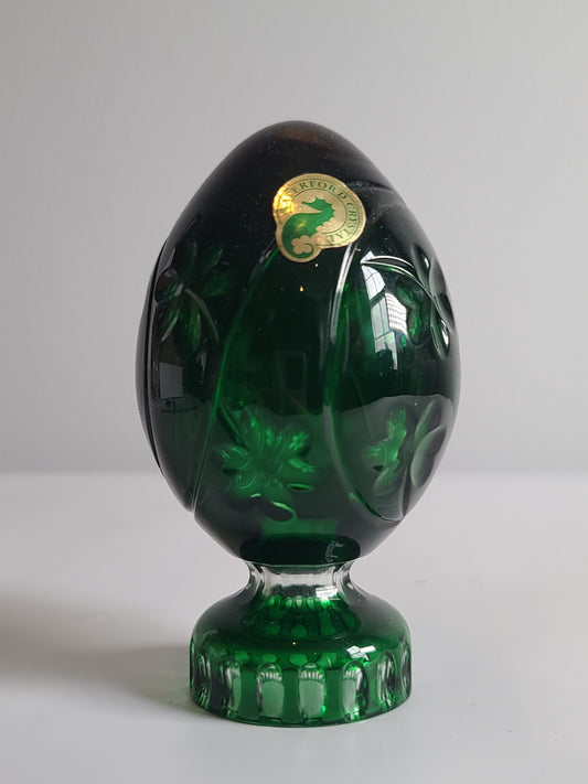 Waterford emerald green crystal Faberge egg