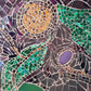 Glass mosaic sunflower plate