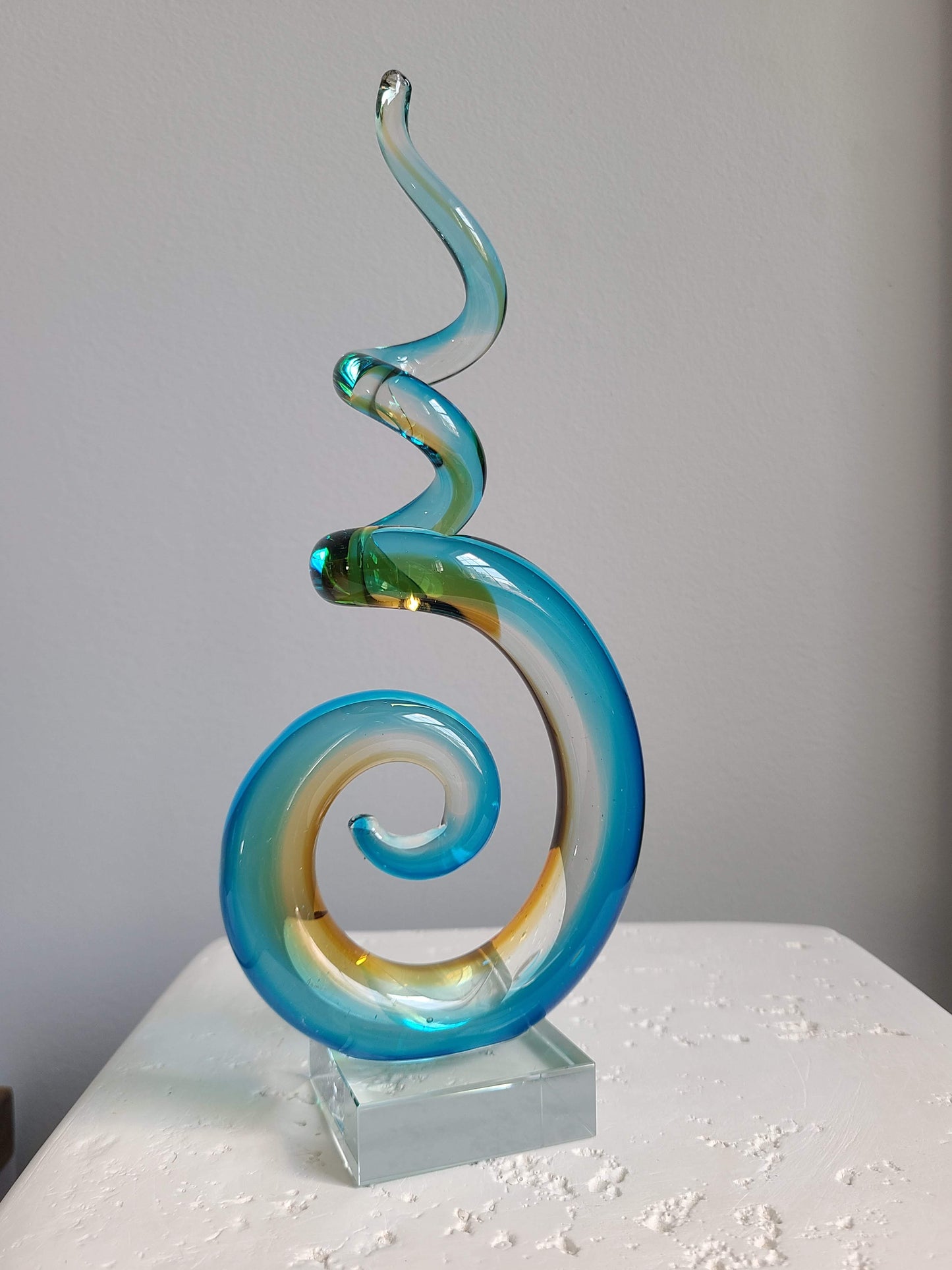 Murano Spiral Glass Sculpture Paperweight