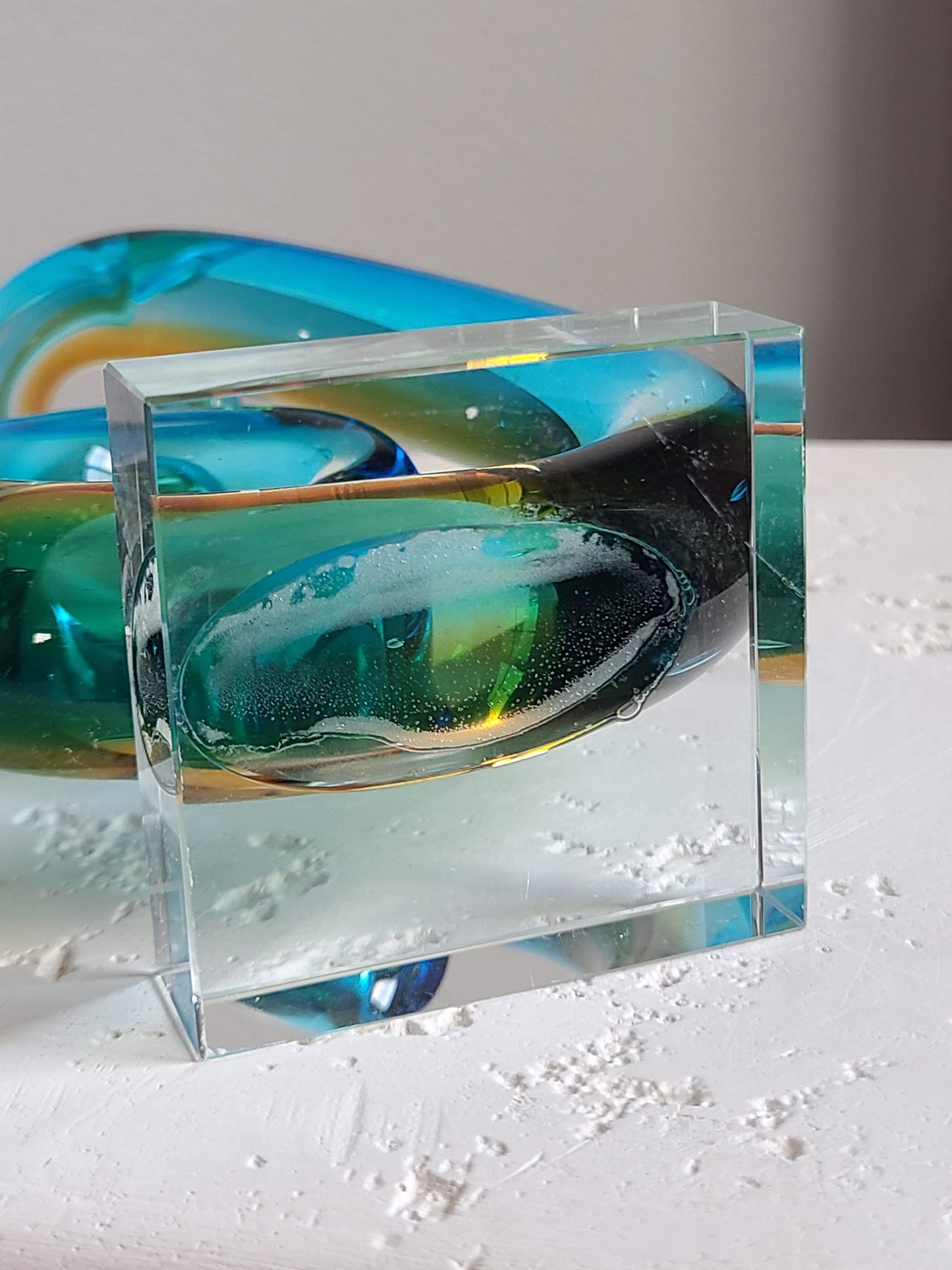 Murano Spiral Glass Sculpture Paperweight