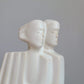 Modern Art Deco White Ceramic Lover Figurines