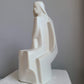 Modern Art Deco White Ceramic Lover Figurines